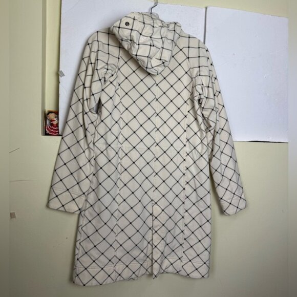 Lululemon RARE Apres Hood Coat Trench Check Jacket Light Water Resistant Zip 6 - Picture 3 of 15